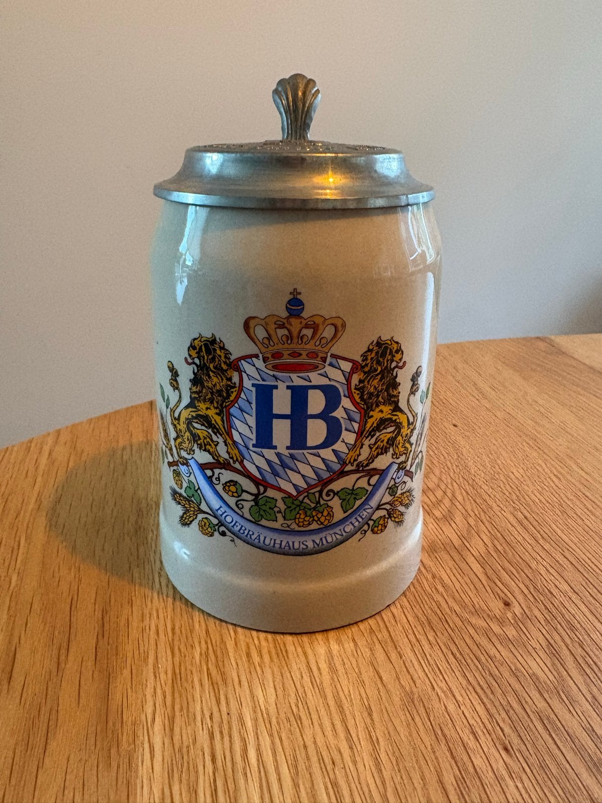 Vintage Hofbräuhaus München Bierpul met Deksel - 0,5 Liter, Ophalen