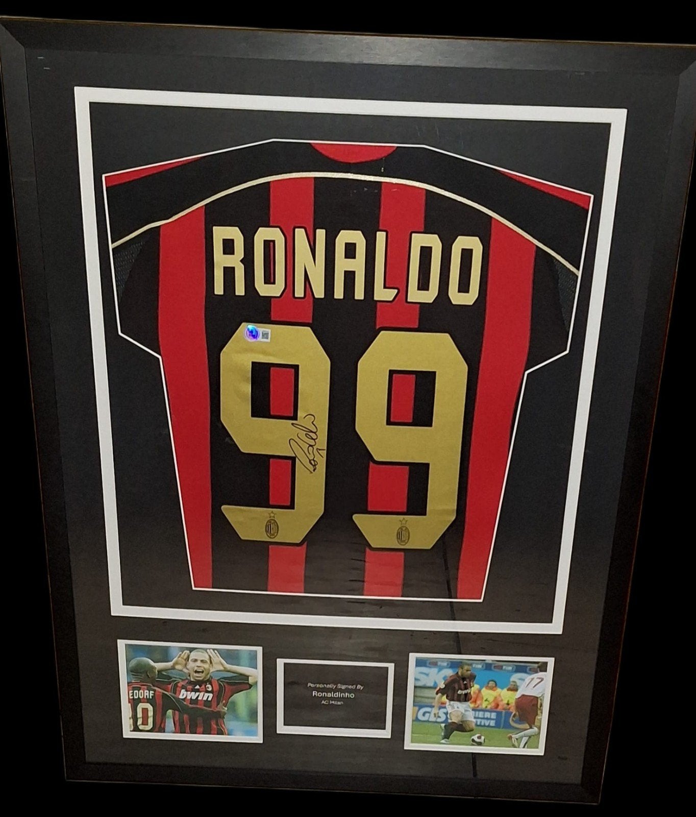 Ronaldo De Lima gesigneerd AC Milan shirt met Beckett coa, Ophalen of Verzenden, Nieuw, Buitenlandse clubs, Shirt
