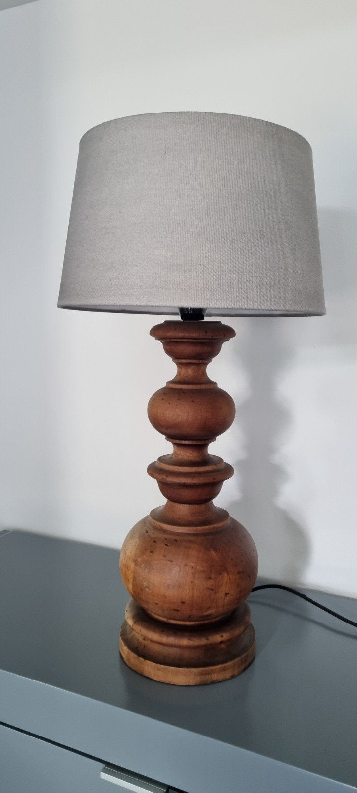 robuuste tafellamp hout, E27 (groot), Zo goed als nieuw, Landelijk, Hout
