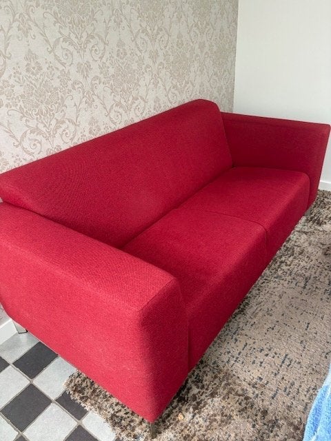 Topform tweezitsbank - Rood - 186 cm breed, Gebruikt, 150 tot 200 cm, Tweepersoons, 75 tot 100 cm