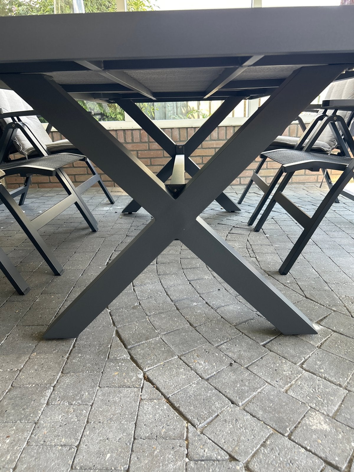 Tuintafel poten Antraciet, Ophalen, Nieuw, Rechthoekig, Metaal