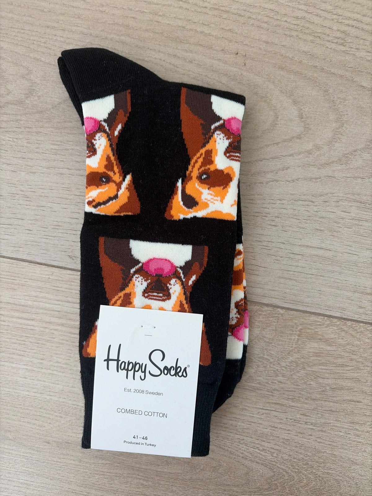 Happy Socks met hondenprint - Maat 41-46, Kleding | Heren, Sokken en Kousen, Verzenden, Nieuw, Maat 43 t/m 46, Zwart