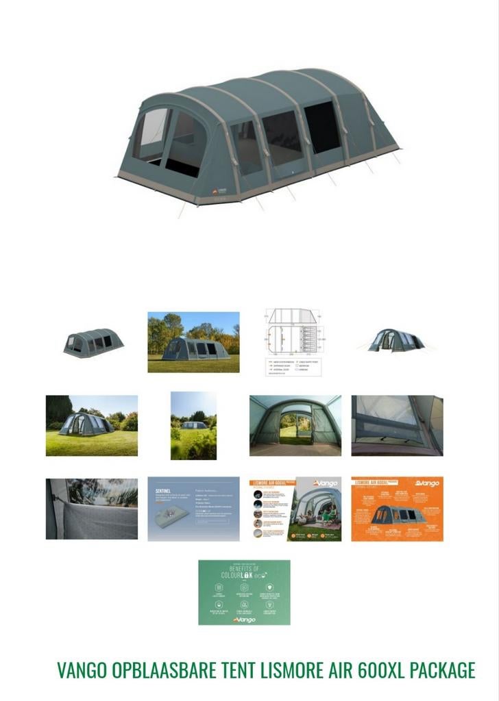 Vango Lismore Air 600XL opblaasbare tent, Caravans en Kamperen, Tenten, Ophalen of Verzenden