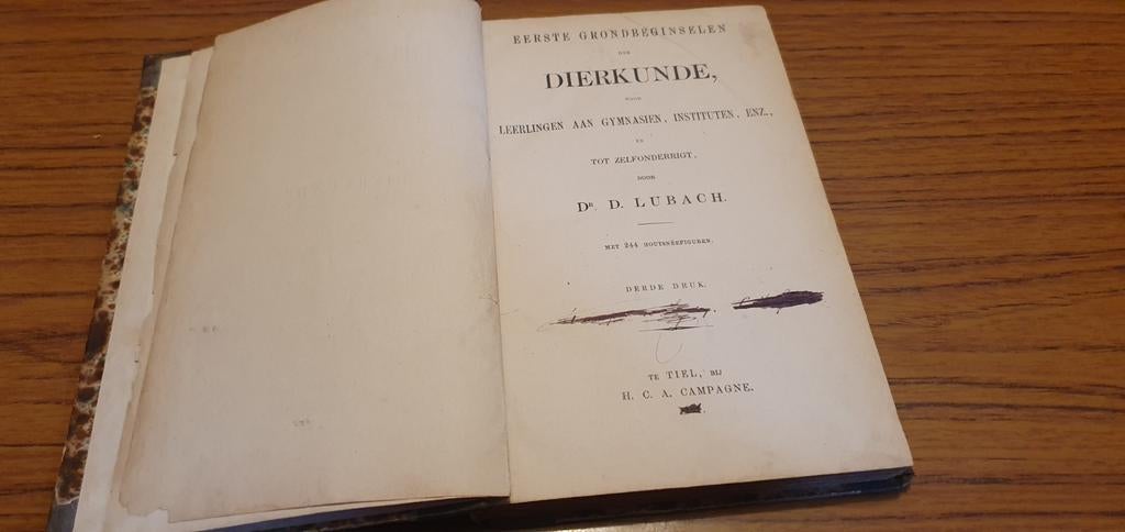 Eerste grondbeginselen der DIERKUNDE - 18.., Ophalen of Verzenden, Gelezen, Dr D Lubach