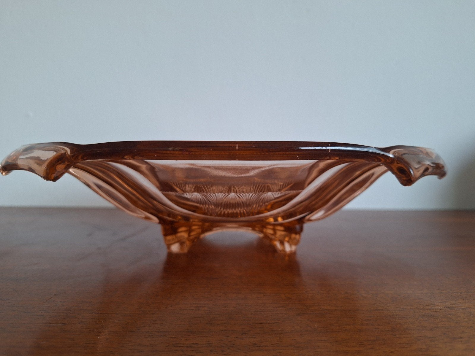 Schaal van walter söhne genaamd sigrid, art deco, rosé glas, Ophalen of Verzenden