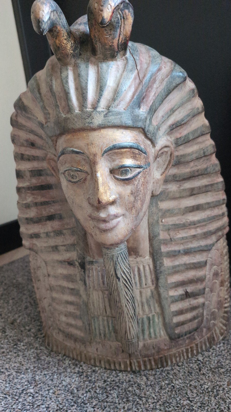 Houten Egyptisch beeld - Farao Buste, Antiek en Kunst, Ophalen, Handgemaakt, Buste, 20 - 50 cm