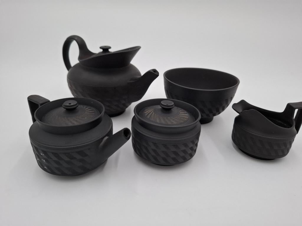 Zeldzaam Hackwood& co basalt rouwservies ca. 1827, Antiek en Kunst, Ophalen of Verzenden