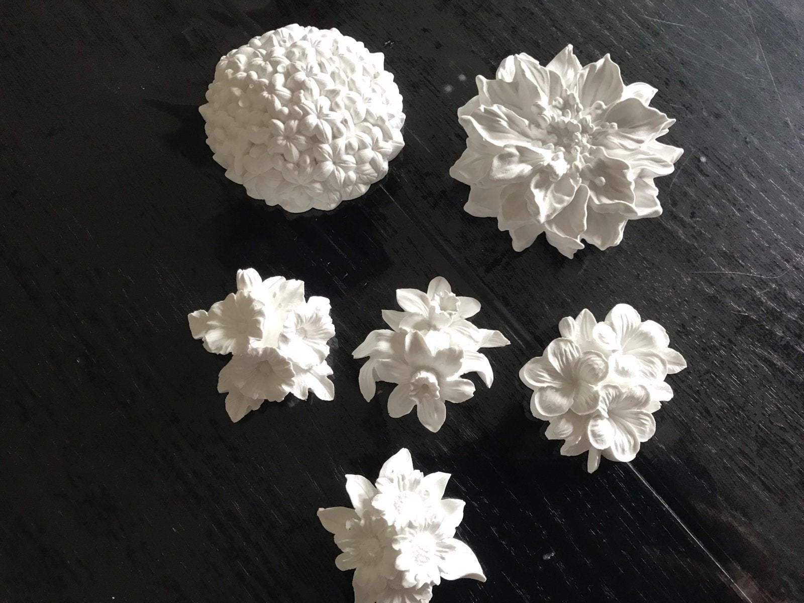 Decoratieve bloemen van gips, set van 6, Ophalen of Verzenden, Nieuw