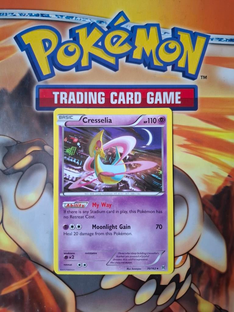 Cresselia 70/162 XY Breakthrough pokemon kaart rare, Ophalen of Verzenden, Gebruikt, Losse kaart