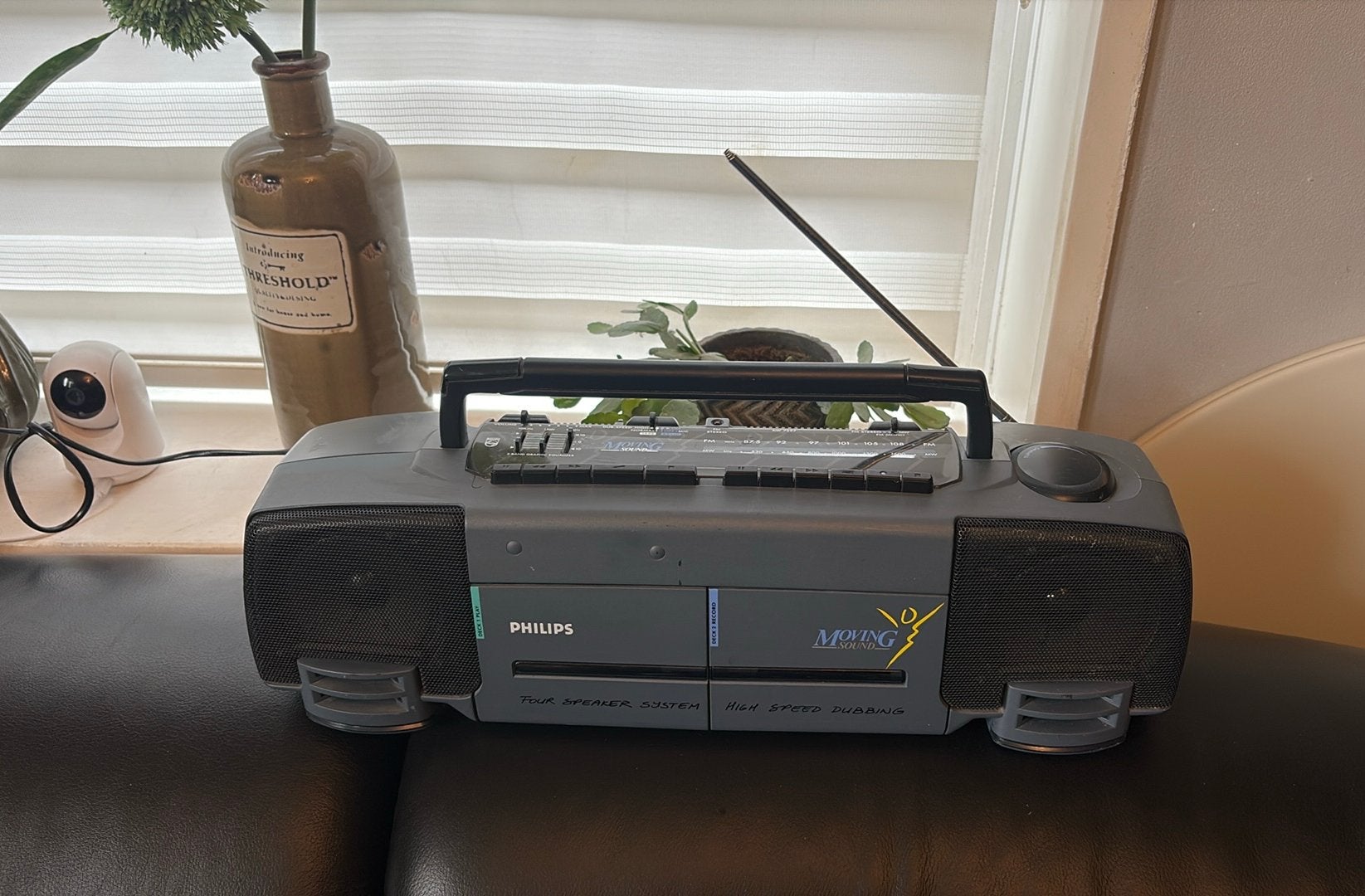 vintage Philips Moving Sound stereoradiocassettespeler 90’s, Audio, Tv en Foto, Ophalen of Verzenden, Dubbel, Philips, High speed dubbing