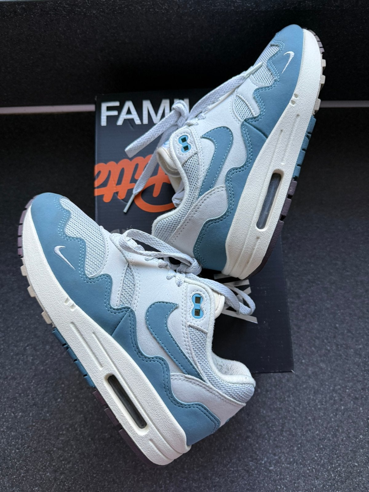 Patta x Nike Air Max 1 "Noise Aqua"36.5 EU, Blauw, Ophalen of Verzenden, Sneakers of Gympen, Zo goed als nieuw