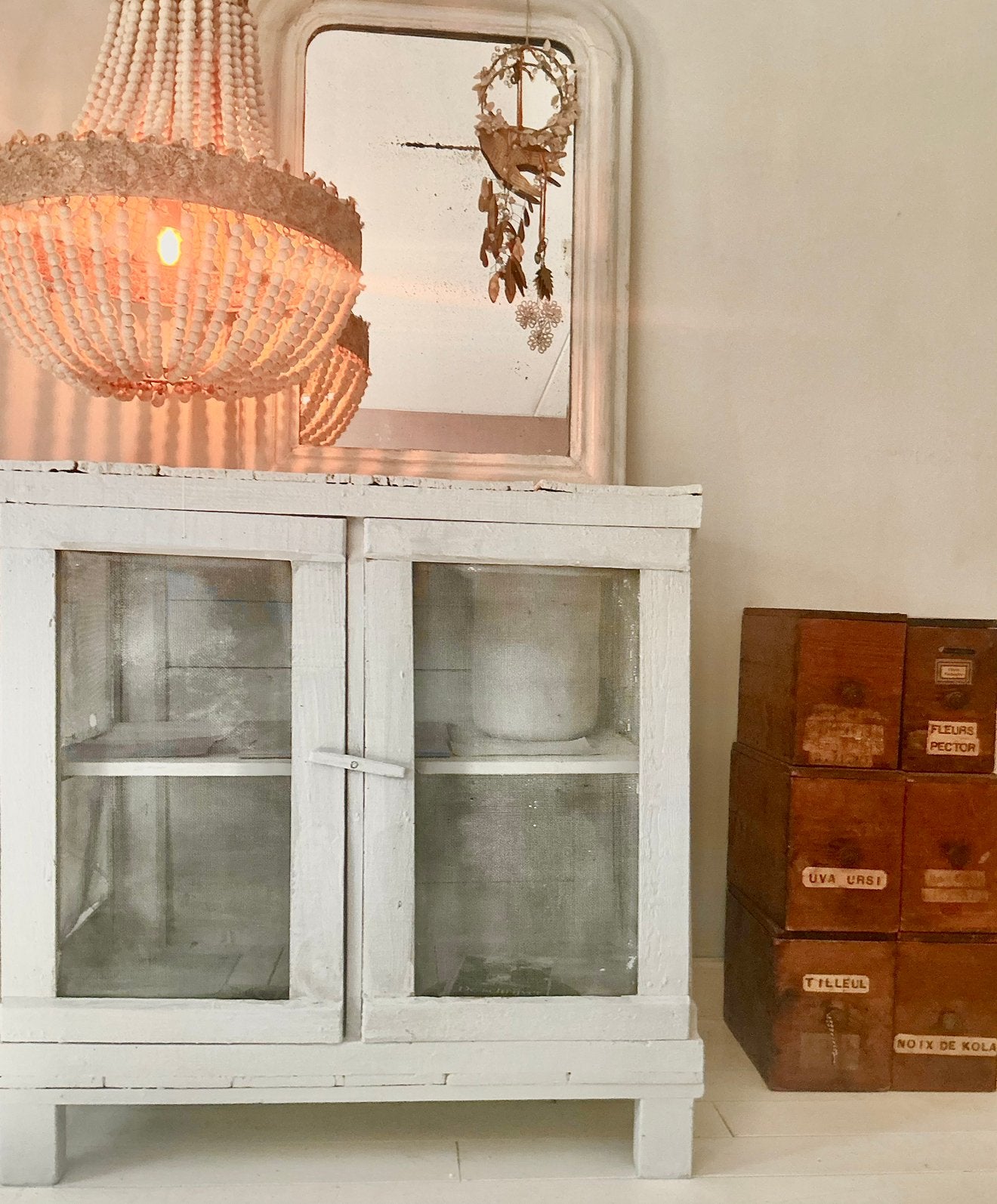 Franse brocante vliegenkastje, grote maat., Ophalen