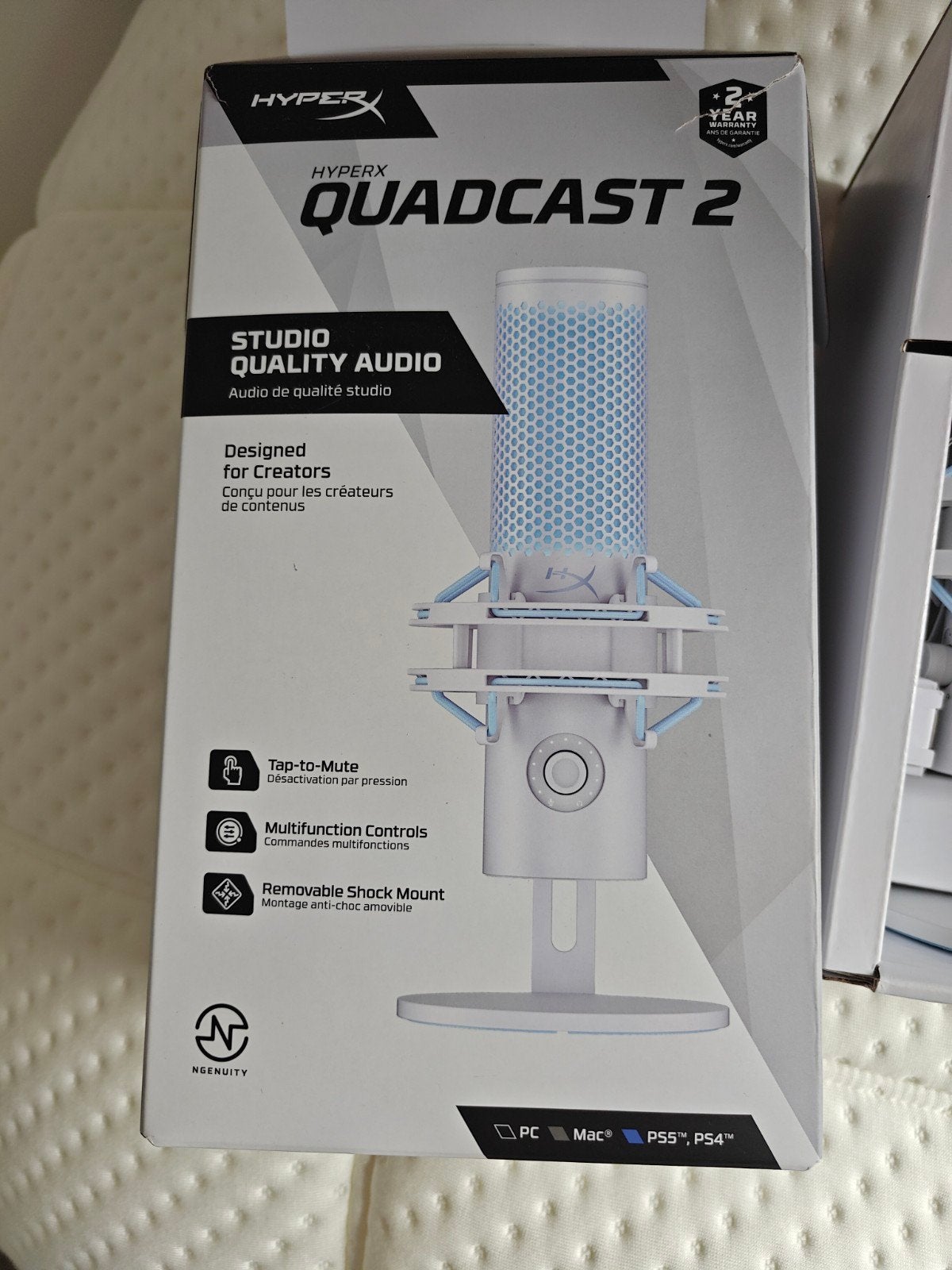 HyperX QuadCast 2 USB Microfoon - Studio Kwaliteit Audio, Ophalen of Verzenden, Nieuw, Studiomicrofoon