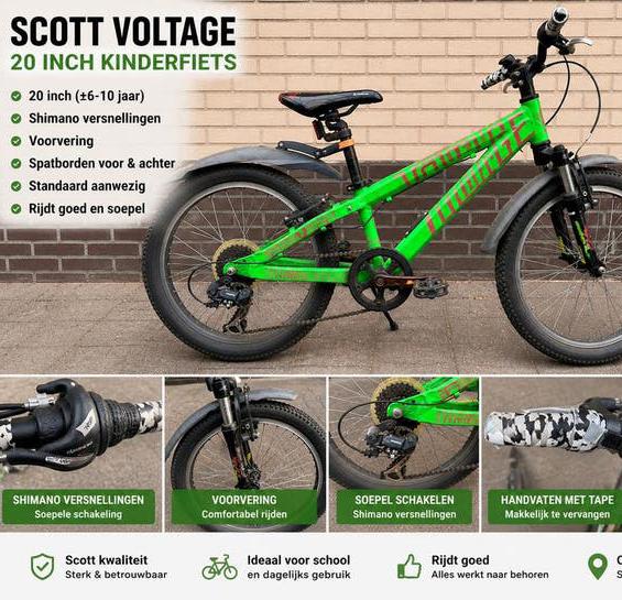 Scott Voltage 20” kinderfiets, Fietsen en Brommers, Fietsen | Kinderfietsjes, Ophalen, Gebruikt, Schijfrem, 20 inch of meer