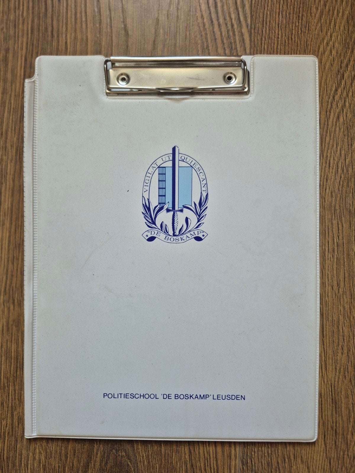 Politie Clipboard Politieacademie 'De Boskamp', Ophalen of Verzenden, Nederland, Embleem of Badge