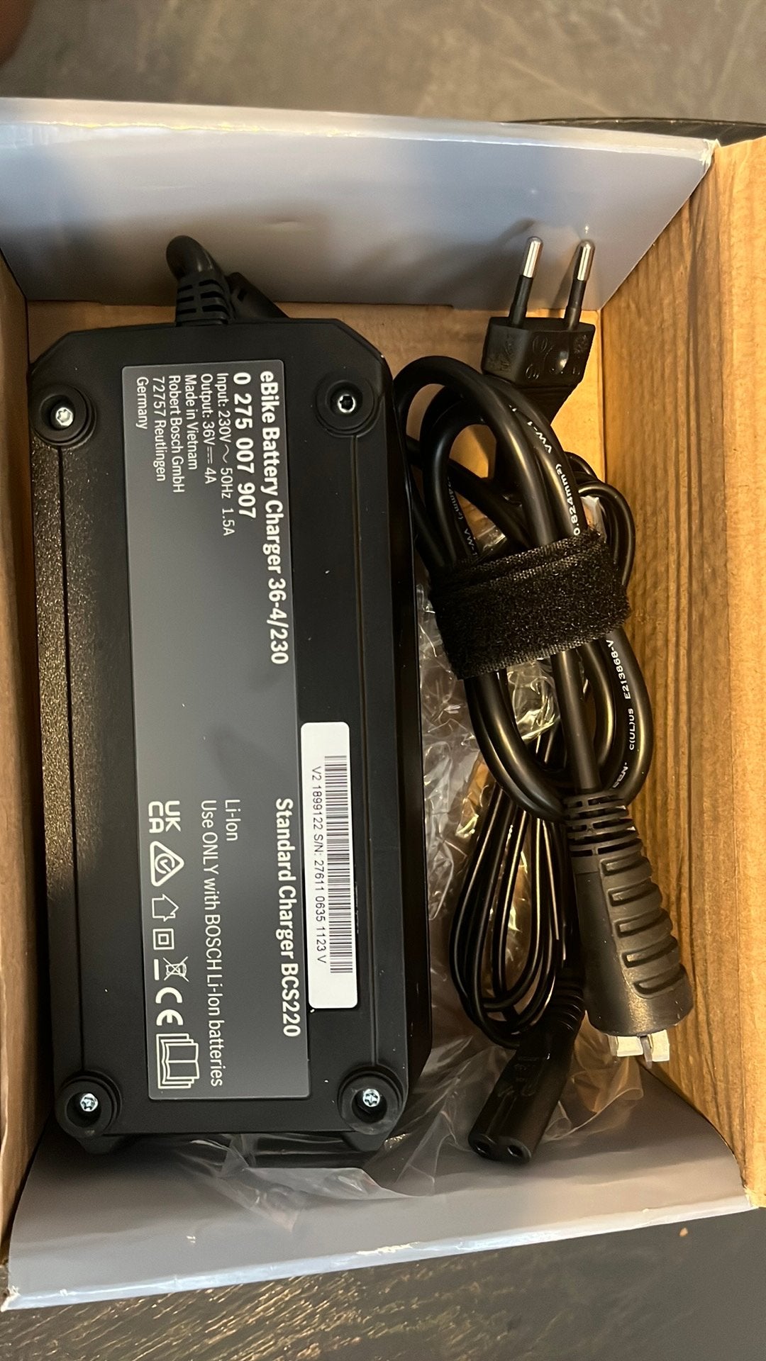 Bosch Smart System Standard Charger 4A – Origineel – Nieuw, Fietsen en Brommers, Fietsaccessoires | Fietsaccu's, Ophalen of Verzenden
