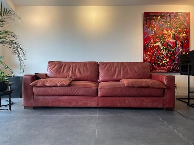 4-zits bank Rockefeller (donkerrood), Huis en Inrichting, Banken | Bankstellen, Ophalen, 250 tot 300 cm, Gebruikt, Minder dan 75 cm