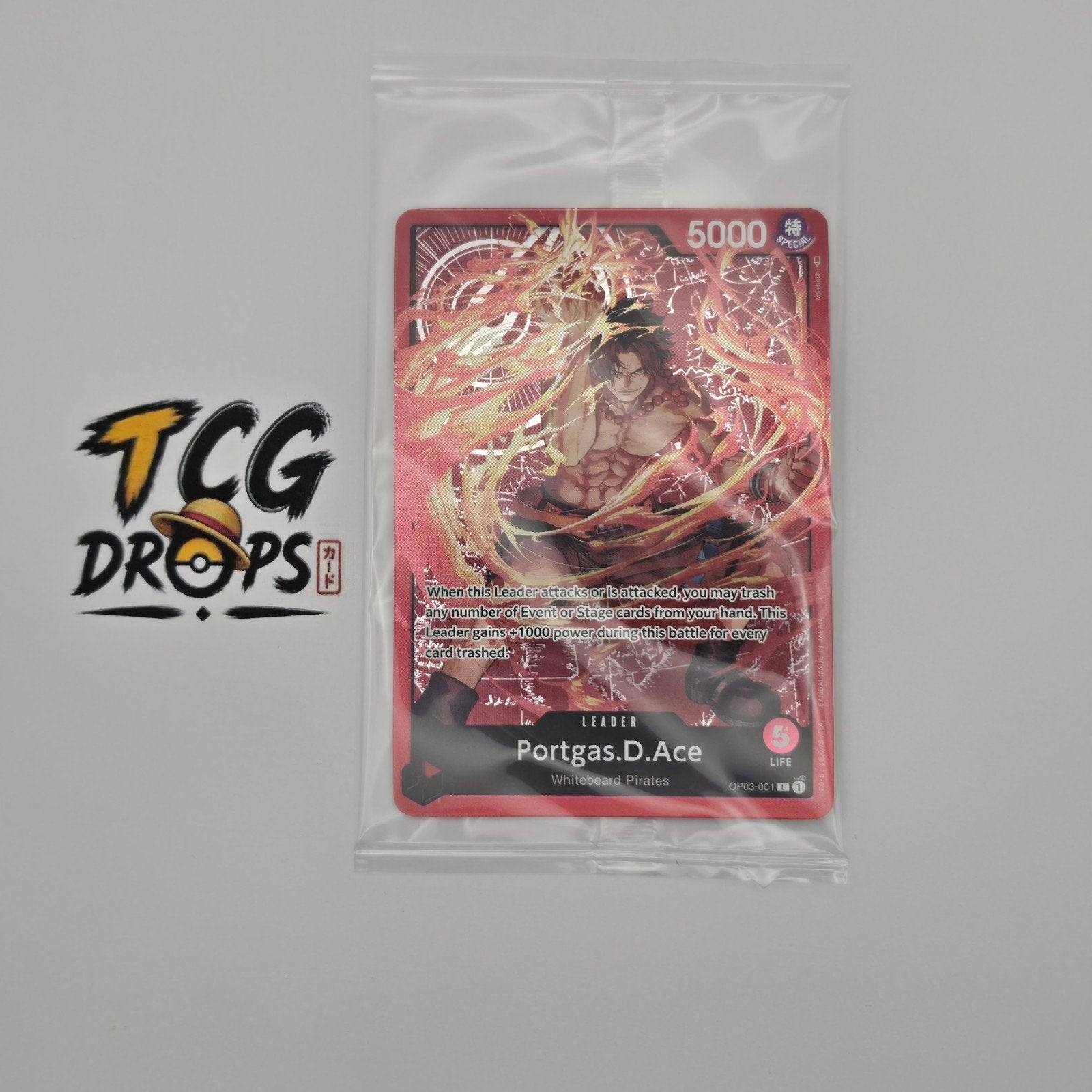 Portas.D.Ace	OP03-001	Unnumbered Promos, Ophalen of Verzenden, Zo goed als nieuw, Losse kaart, Foil