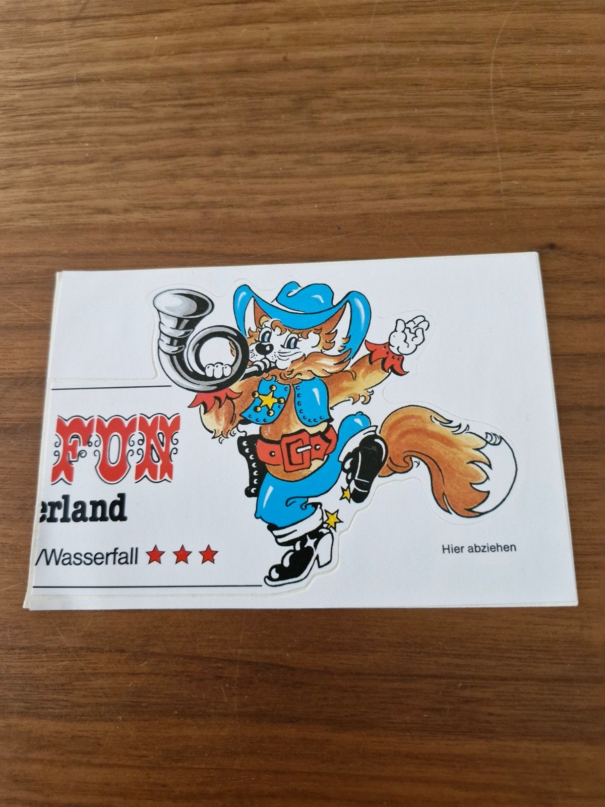 10483 Vintage Foxland Sticker - Vos met Hoorn, Ophalen of Verzenden, Zo goed als nieuw, Overige typen