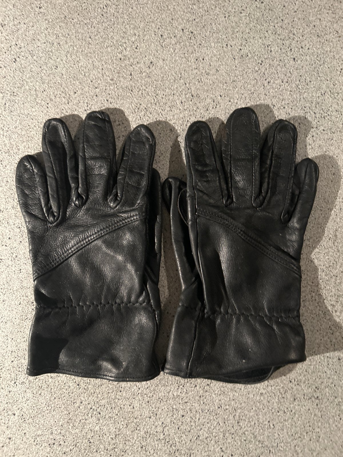Zwarte Leren Handschoenen, Ophalen of Verzenden, Zo goed als nieuw, Maat 38/40 (M), Handschoenen