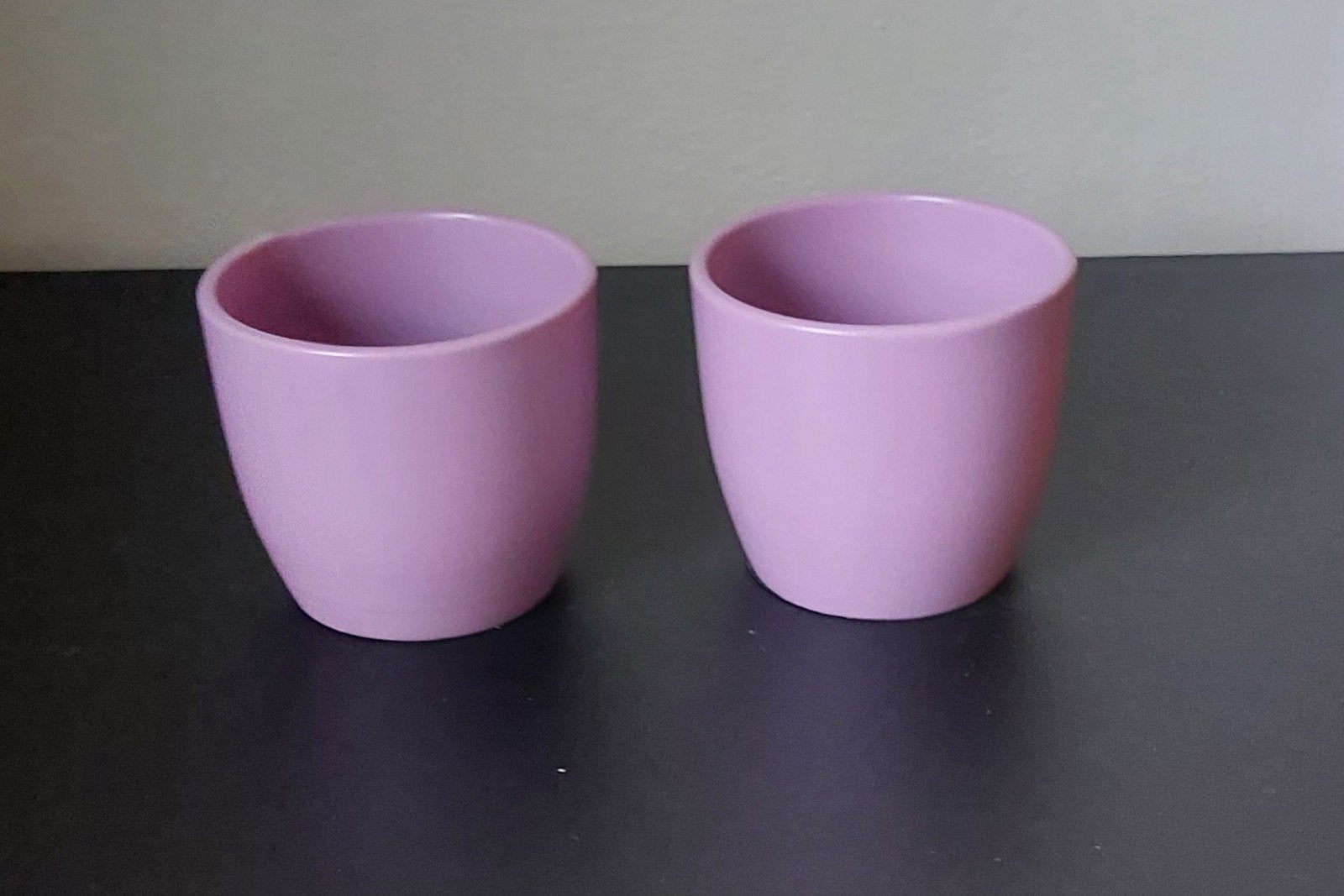 Set van 2 paarse bloempotten, Ophalen, Overige materialen, Rond, Binnen