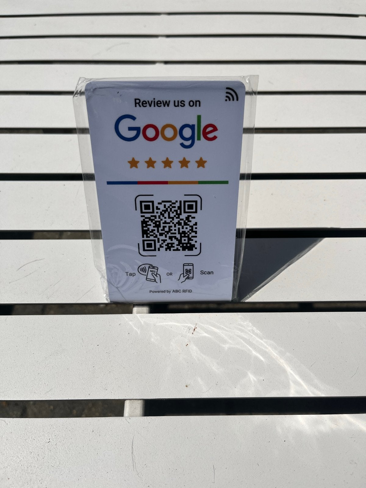 Google Review NFC/QR Kaart Staand (Wit), Ophalen of Verzenden, Nieuw, Reclamebord
