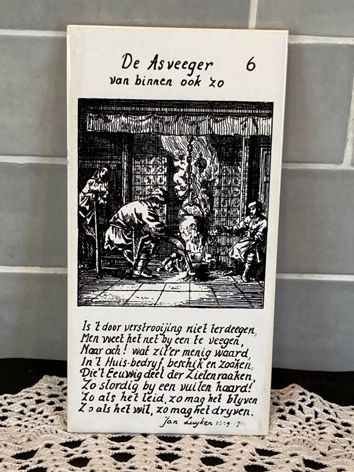 Tegel De Asveeger, Jan Luyken (270526), Antiek en Kunst, Ophalen of Verzenden