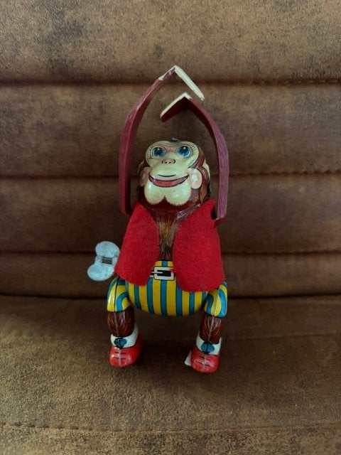 climbing monkey windup TPS Japan '60, Antiek en Kunst, Ophalen of Verzenden