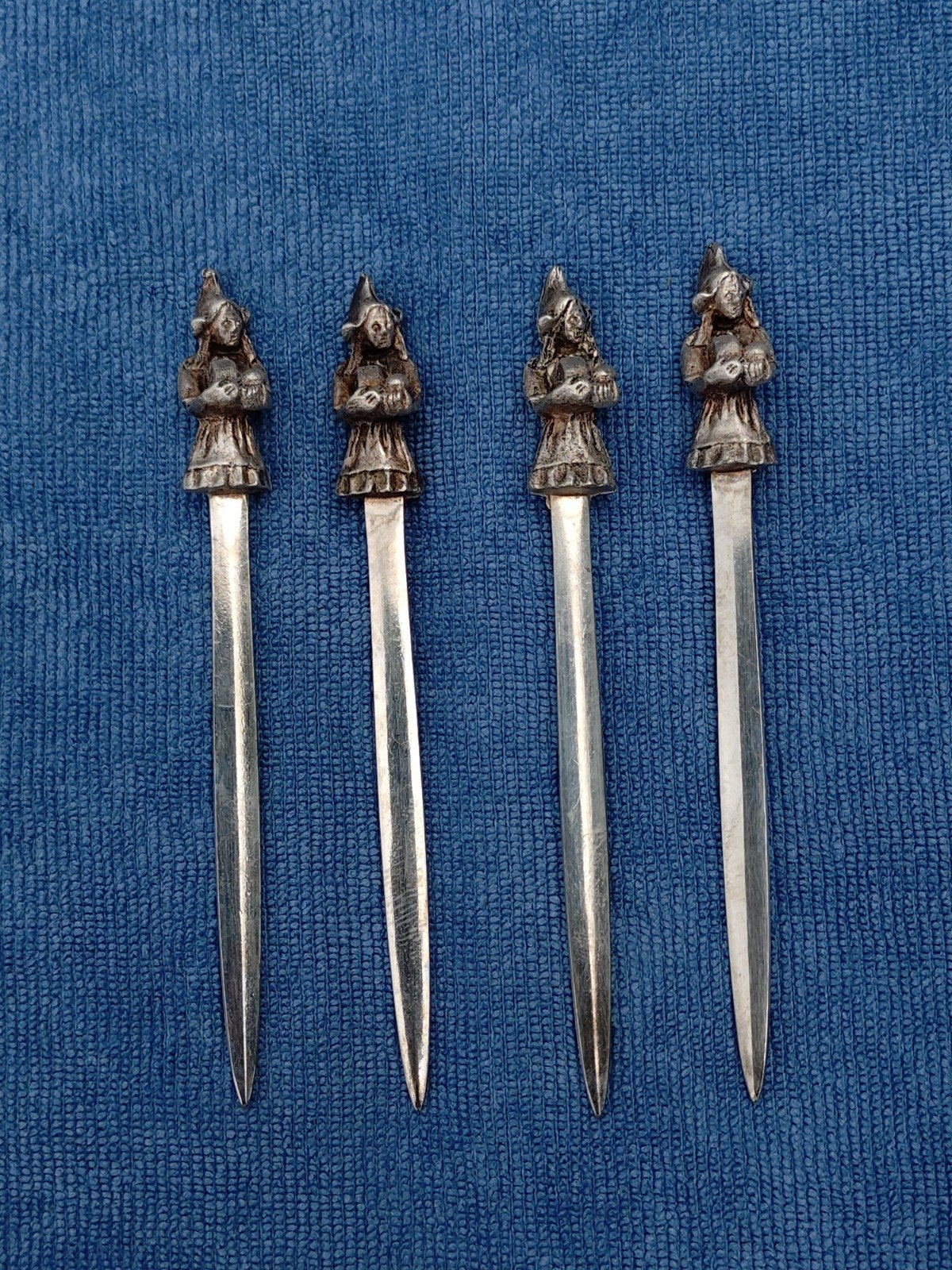 Set van 4 antieke cocktailprikkers, Antiek en Kunst, Ophalen of Verzenden