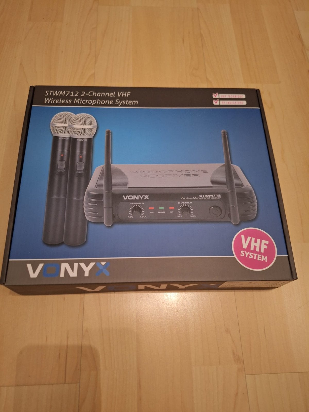 Vonyx STWM712 2-kanaals VHF draadloos microfoonsysteem, Ophalen of Verzenden, Nieuw, Zangmicrofoon, Draadloos