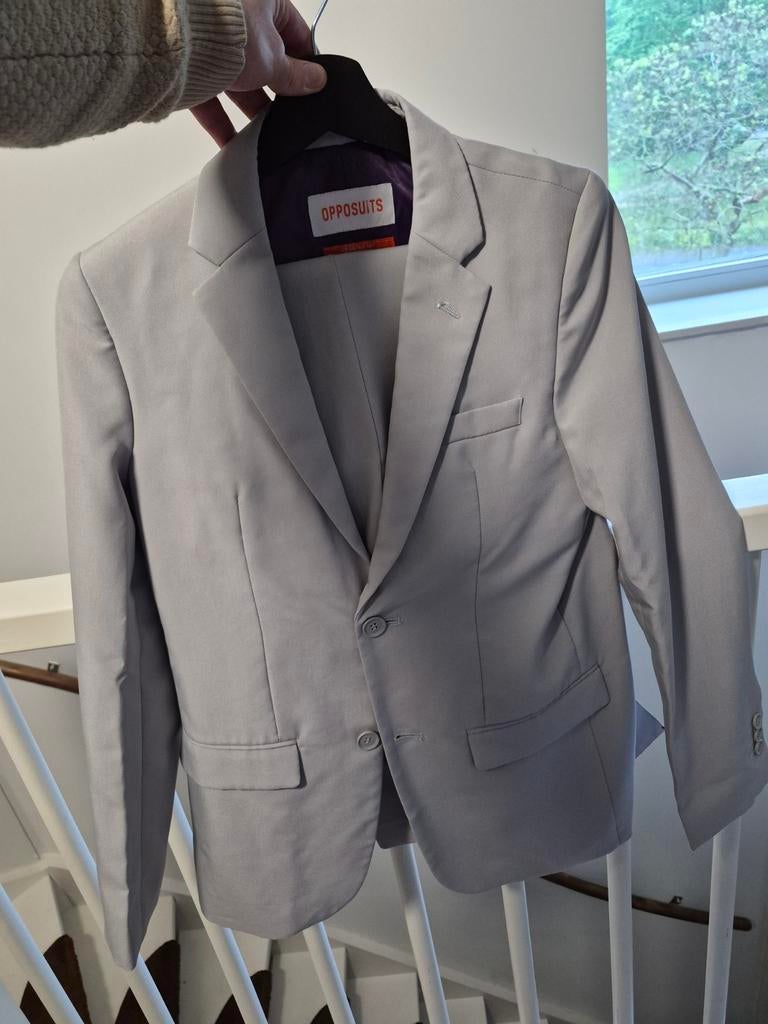 Opposuits pak lichtgrijs maat 170/176 (16Y), Ophalen of Verzenden, Zo goed als nieuw, Maat 46 (S) of kleiner, Grijs