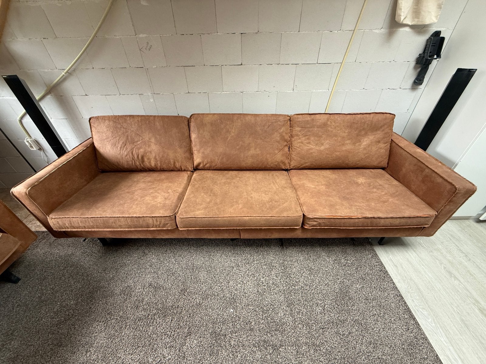 Be Pure Home Rodeo Cognac 3.5-zitsbank, Ophalen, 250 tot 300 cm, Gebruikt, Modern, industrieel