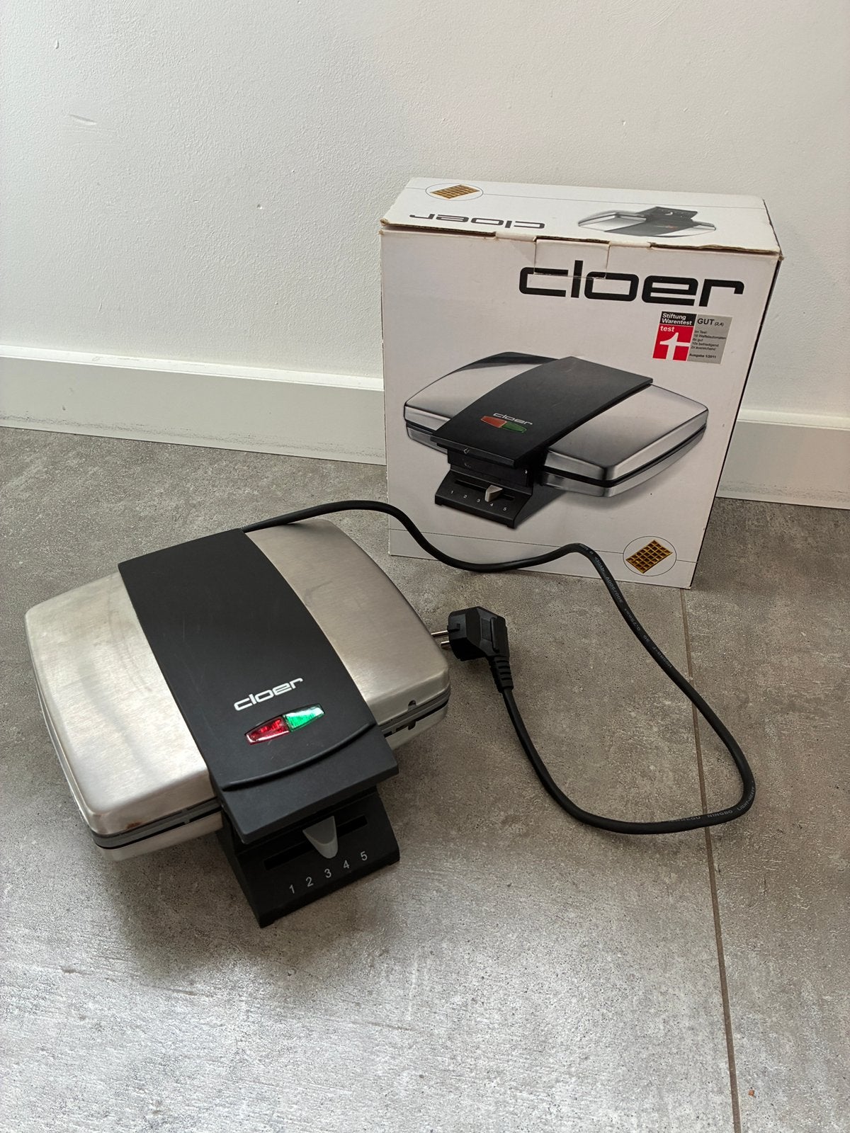 Cloer 1445 Brusselse wafelijzer wafelpan RVS, Ophalen of Verzenden, Zo goed als nieuw