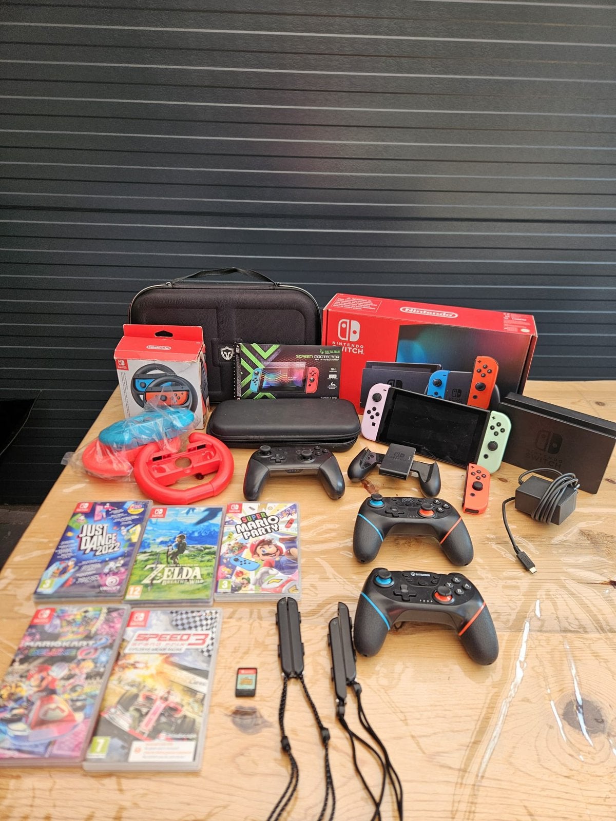 Complete Nintendo Switch Bundel, Spelcomputers en Games, Spelcomputers | Nintendo Switch, Zo goed als nieuw, Switch Original, Met 3 controllers of meer