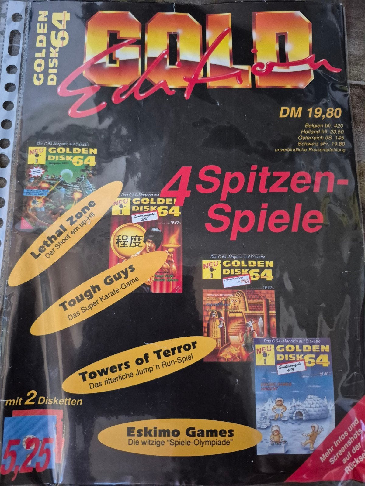 Golden Disk 64: 4 Spitzen-Spiele (Commodore 64), Spelcomputers en Games, Gebruikt, Shooter, 1 speler, Ophalen of Verzenden