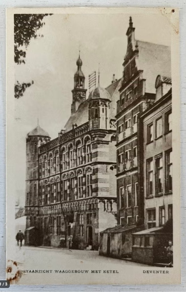Oude Ansichtkaart - Deventer - Zijaanzicht Waaggebouw, Ophalen of Verzenden, Voor 1920, Ongelopen, Overijssel