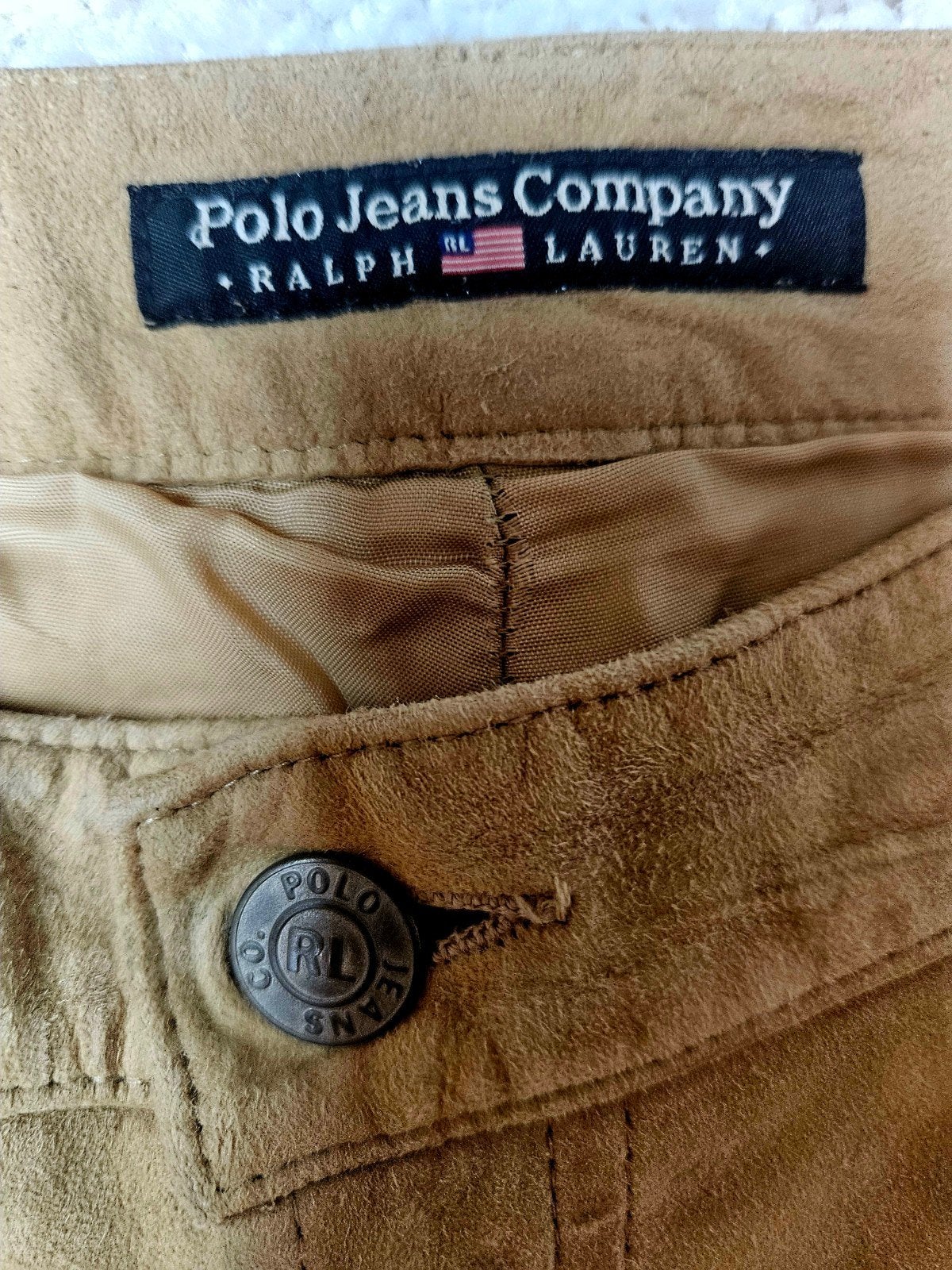 Ralph Lauren Original beige suède leren broek, Kleding | Dames, Broeken en Pantalons, Ophalen of Verzenden, Zo goed als nieuw