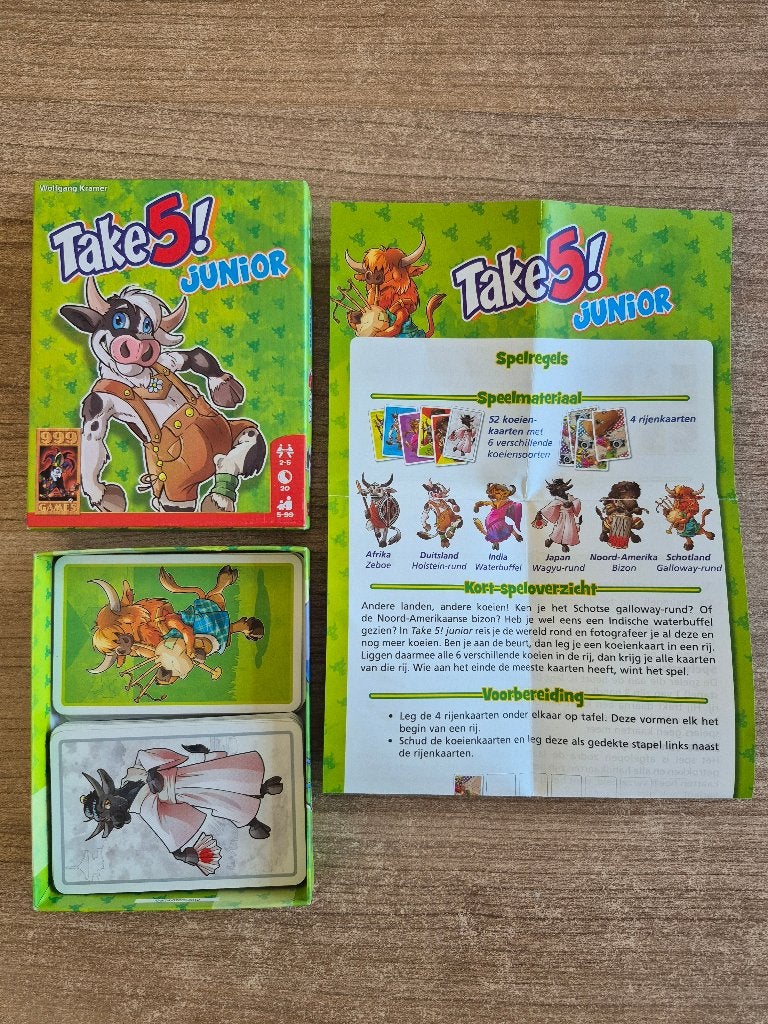 999 Games Take 5! Junior - Koeien verzamelen, Drie of vier spelers, Ophalen of Verzenden, Nieuw, 999 Games