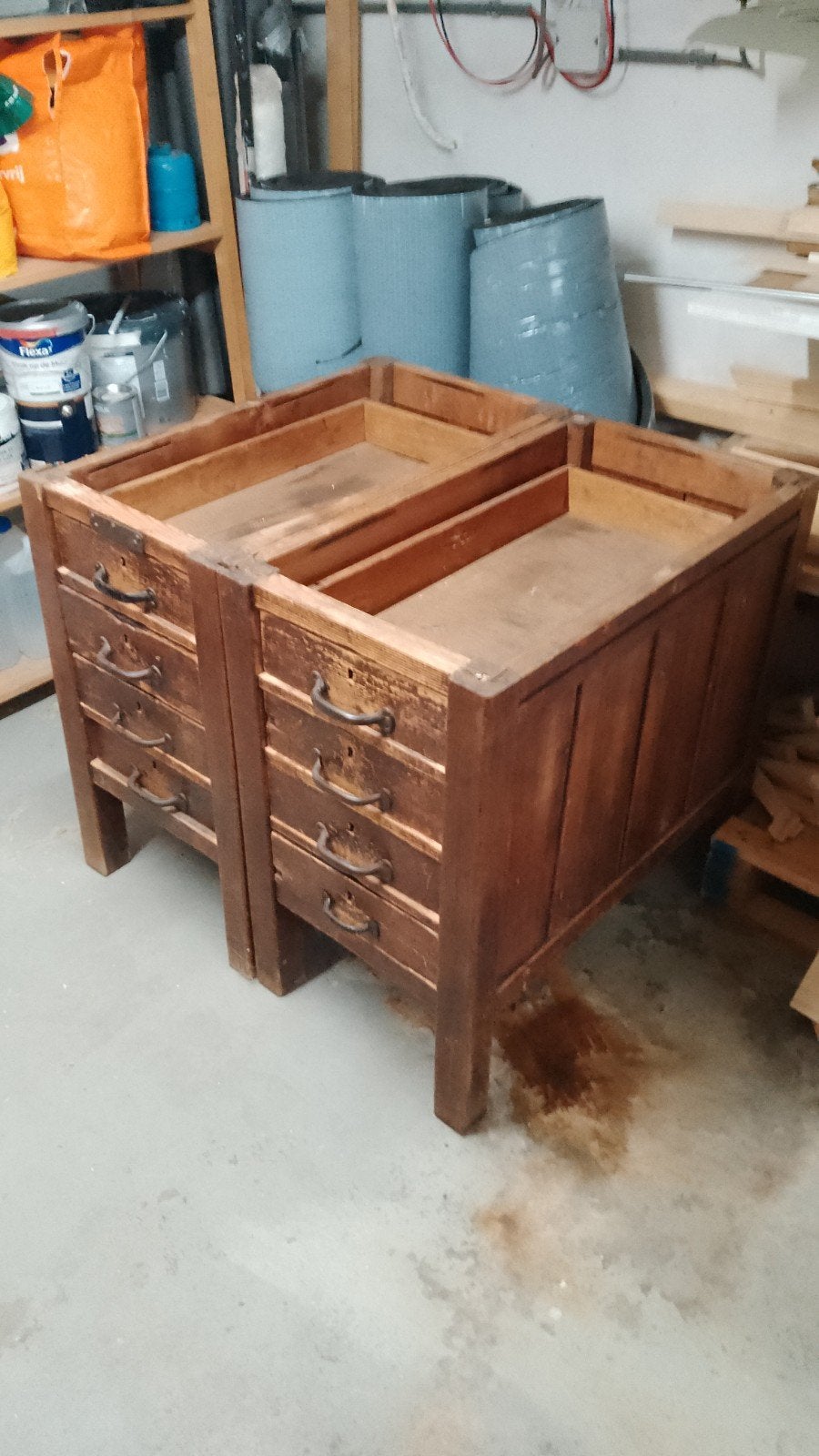 Massief houten ladekastjes, Huis en Inrichting, Kasten | Ladekasten, Ophalen, Minder dan 50 cm, Gebruikt, 75 cm of meer