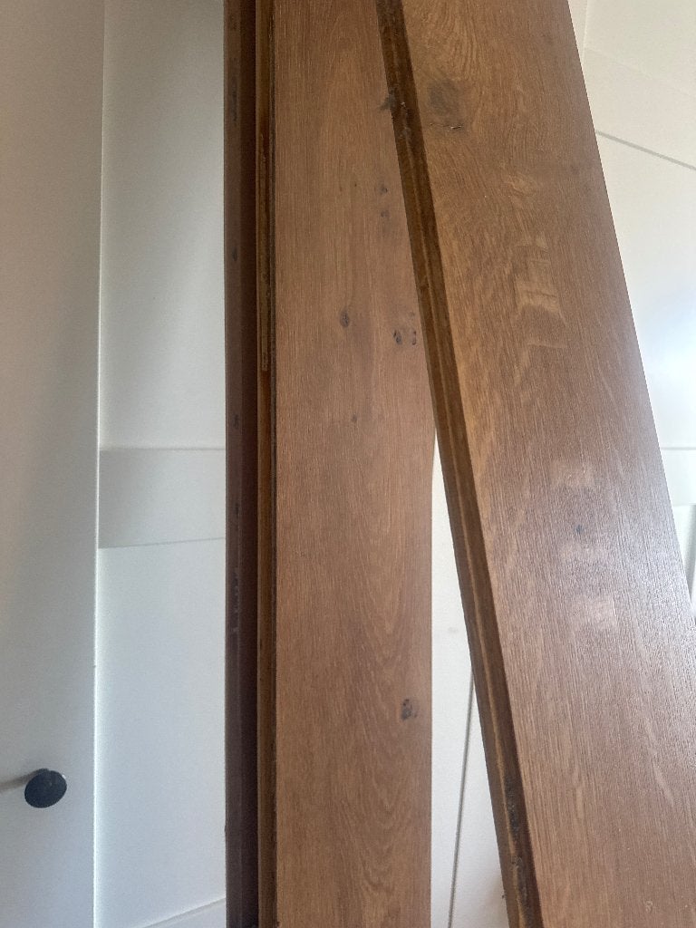 Gratis hout voor hergebruik – vloerdelen ca. 15m2, Doe-het-zelf en Verbouw, Hout en Planken, Ophalen, Gebruikt, Minder dan 25 mm
