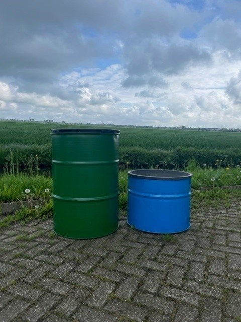 oliedrum, plantenbak, terras afscheiding, statafel, Ophalen of Verzenden, Nieuw, Vuurton