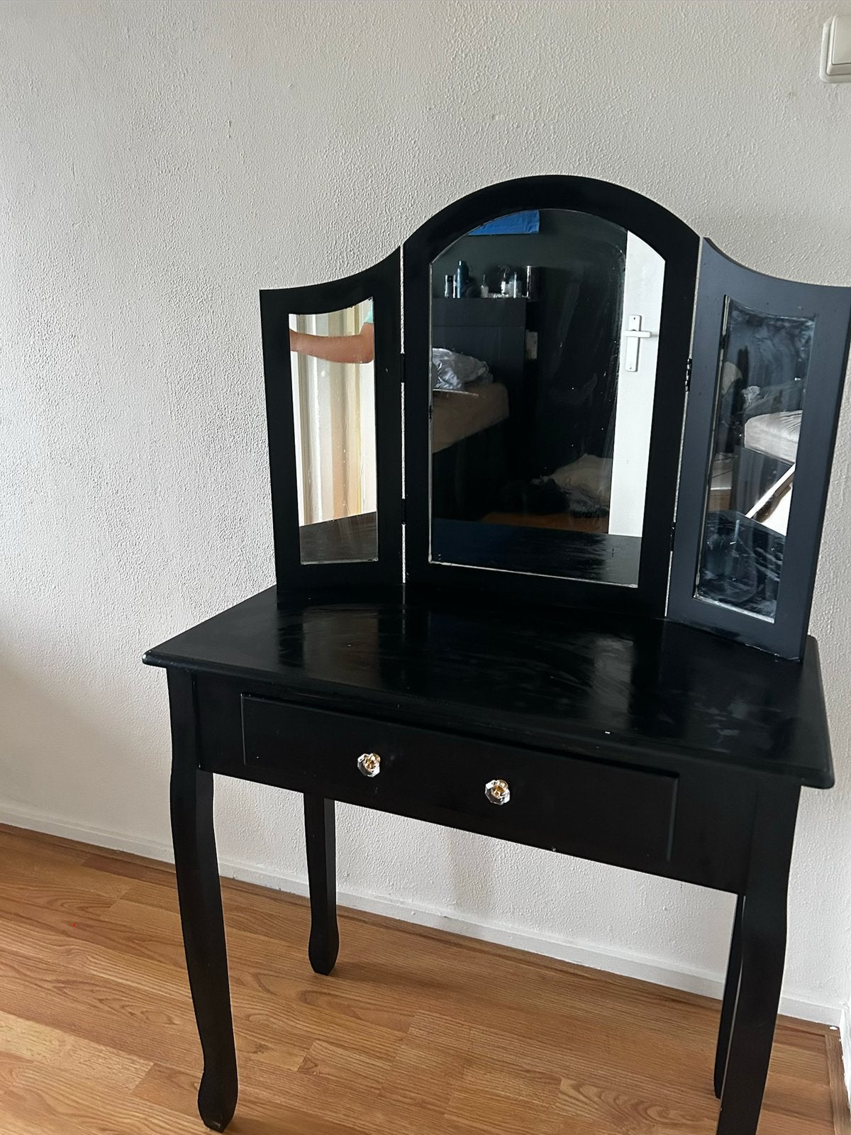 Zwarte kaptafel, Huis en Inrichting, Ophalen, Gebruikt, 100 tot 150 cm, 50 tot 100 cm