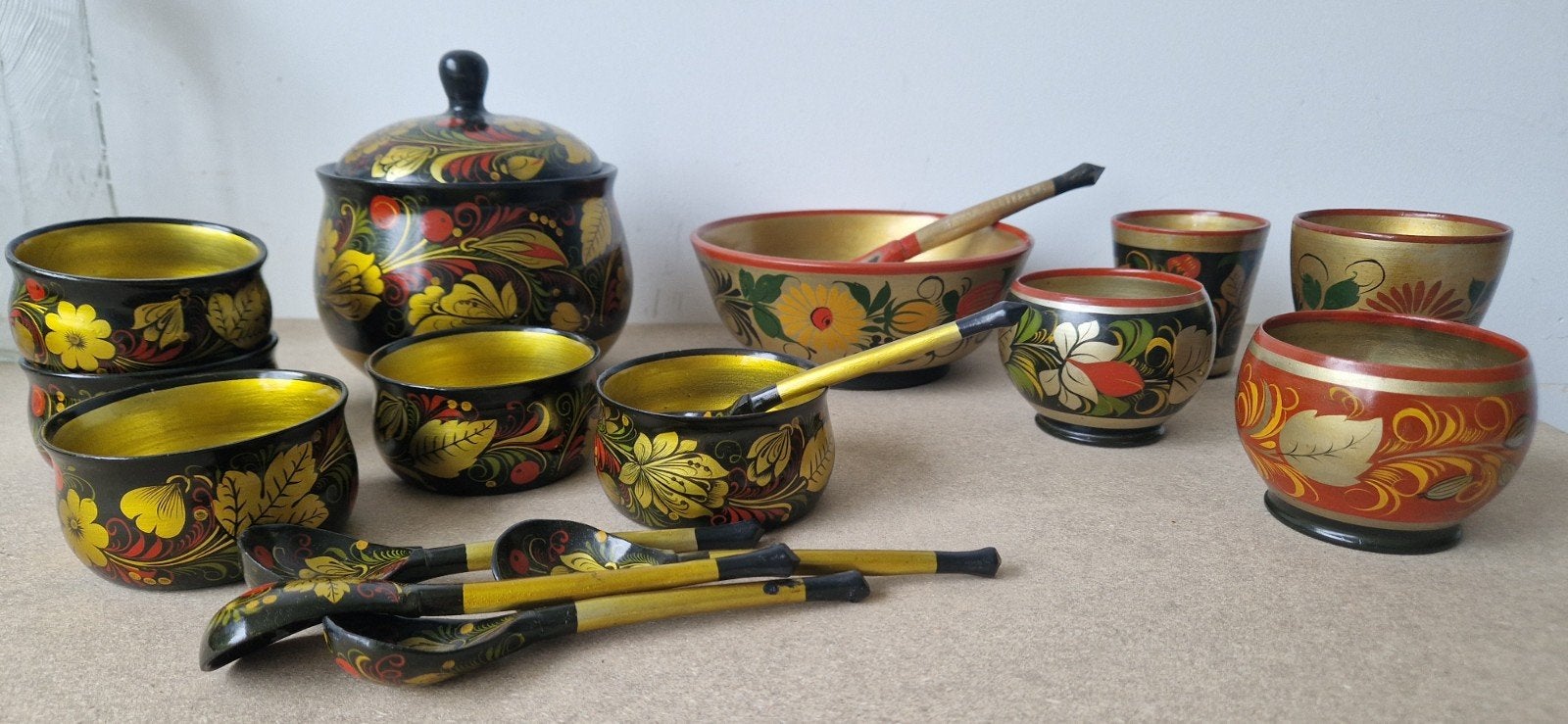 grote set vintage chokloma russische folklore, Ophalen of Verzenden