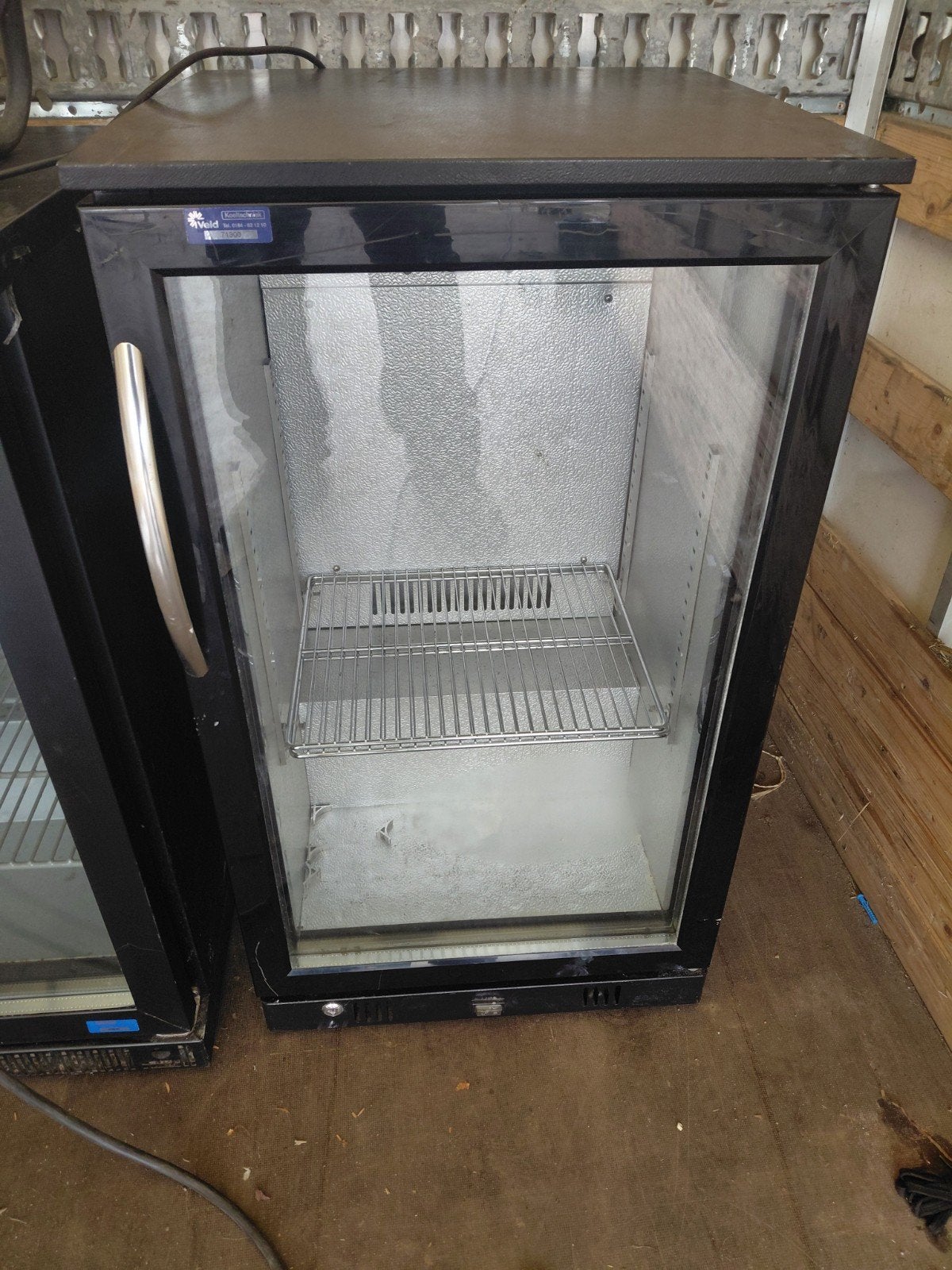 2x glazendeur koelkast, Minder dan 75 liter, Ophalen, Zonder vriesvak, Minder dan 85 cm