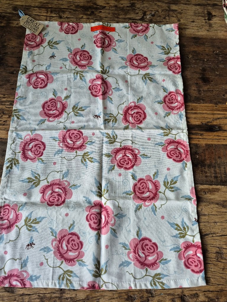 Emma Bridgewater 2 x theedoek Rose &Bee, Huis en Inrichting, Verzenden, Klassiek, Overige typen, Nieuw