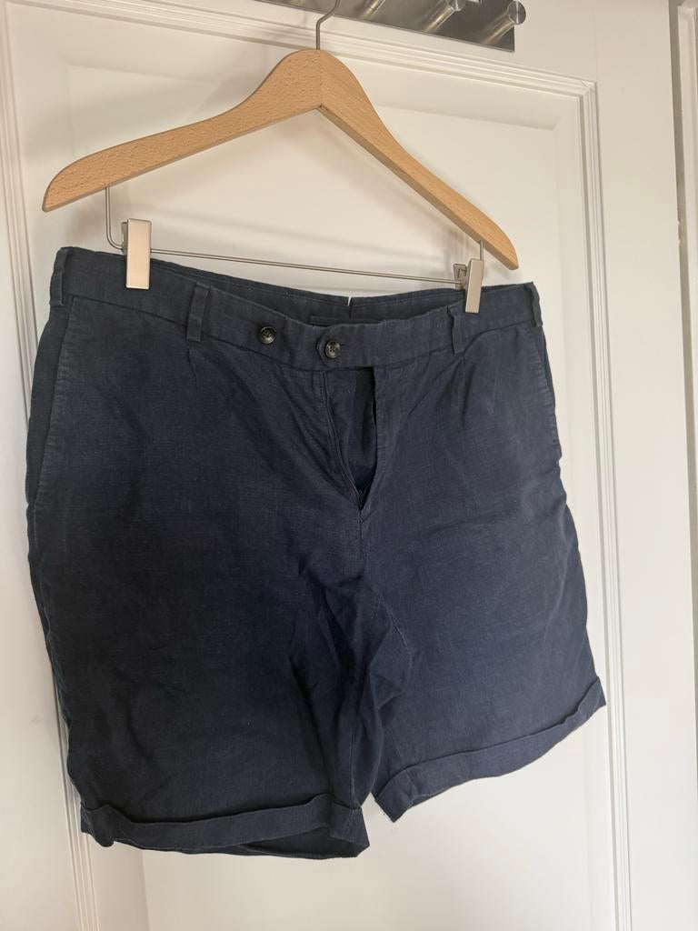 Suitsupply Heren Short - Puur Linnen, Ophalen of Verzenden, Gedragen, Overige maten, Blauw