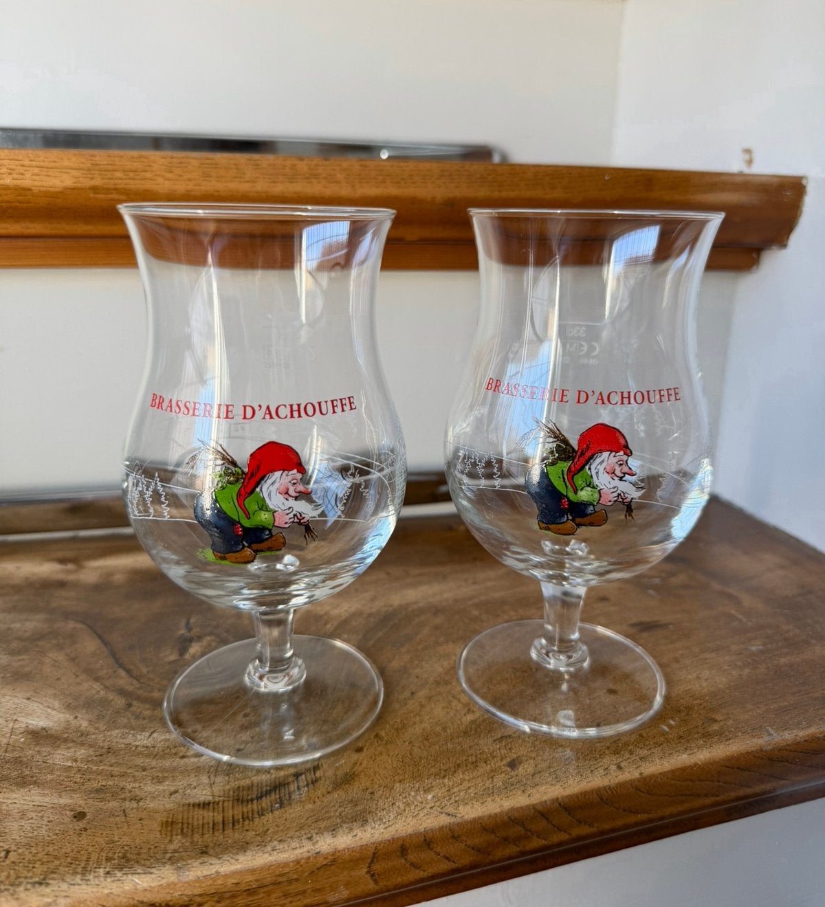 2x La chouffe bierglas 0,33L, Ophalen of Verzenden, Zo goed als nieuw, Glas of Glazen, Overige merken