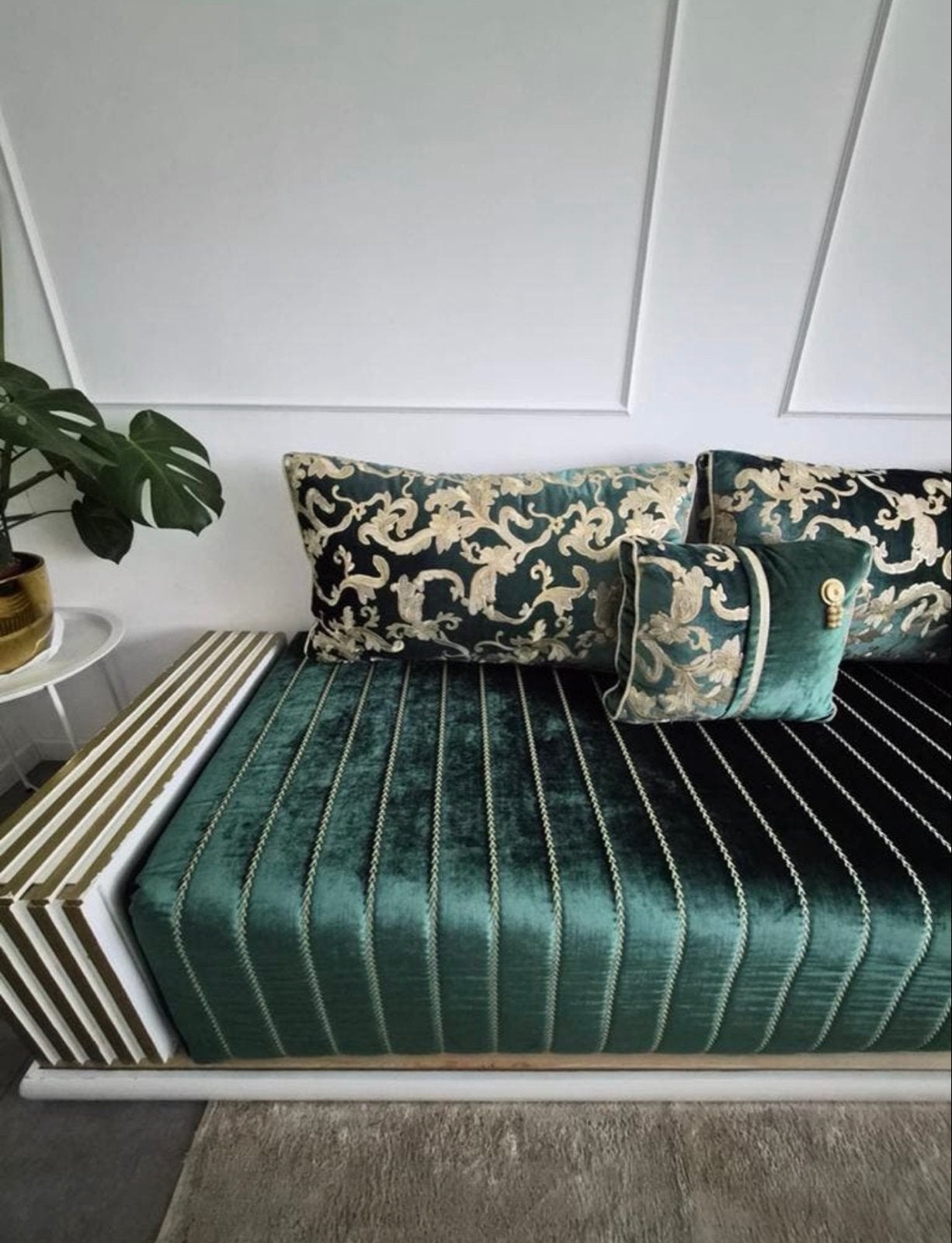 Luxe Marokkaanse bankstel - Groen EN Beige, Huis en Inrichting, Banken | Complete zithoeken, Ophalen of Verzenden, Zo goed als nieuw