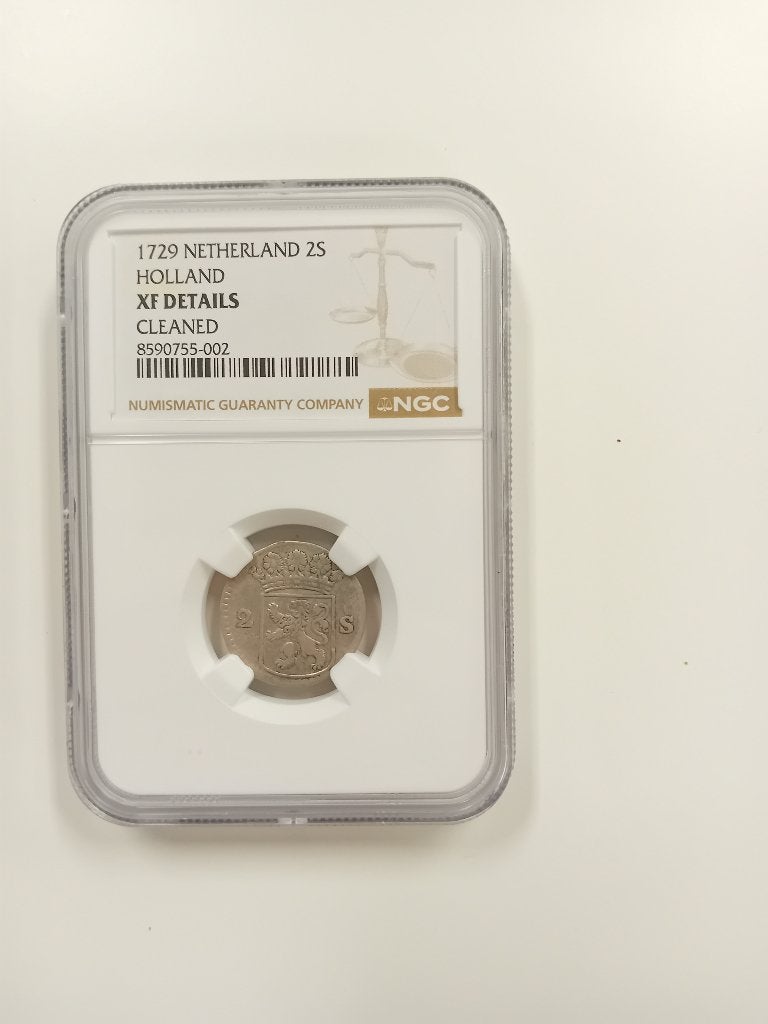 Hollandse 2s stuiver 1729 geslabd, Vóór koninkrijk, Zilver, Losse munt, Overige waardes