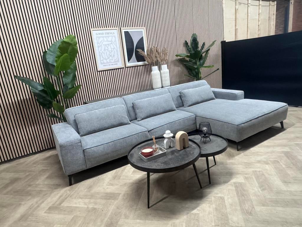 ZGAN JaxxChoice Trendy Hoekbank Mikk - Grijs - 330 x 175, Huis en Inrichting, -, -, Hoekbank, 300 cm of meer